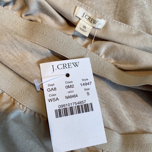 J. Crew khaki braid trim ruffle hem linen blend tank top small NWT - Picture 5 of 7